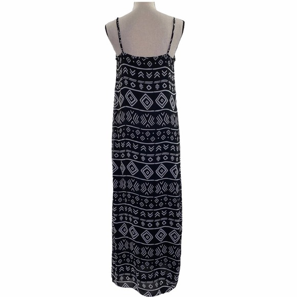 FOREVER 21 Black White Aztec Maxi Dress Medium - Picture 5 of 11